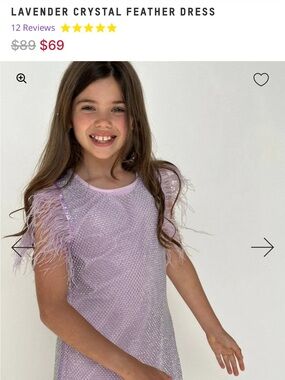 Lola + The Boys Lavender Crystal Feather Dress
